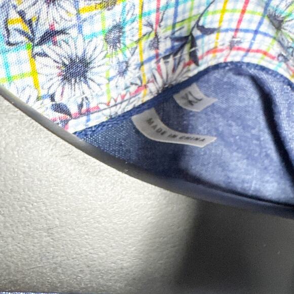 Bugatchi Classic Fit Long Sleeve Button Up Shirt XL Blue White Floral Print - Picture 6 of 10